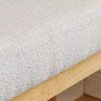 MAYEERTY Shoe Changing Bench with Wooden Frame and a Soft Cushioned Seat for Small Space Hallway Living Room Beige