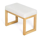 MAYEERTY Shoe Changing Bench with Wooden Frame and a Soft Cushioned Seat for Small Space Hallway Living Room Beige