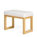MAYEERTY Shoe Changing Bench with Wooden Frame and a Soft Cushioned Seat for Small Space Hallway Living Room Beige