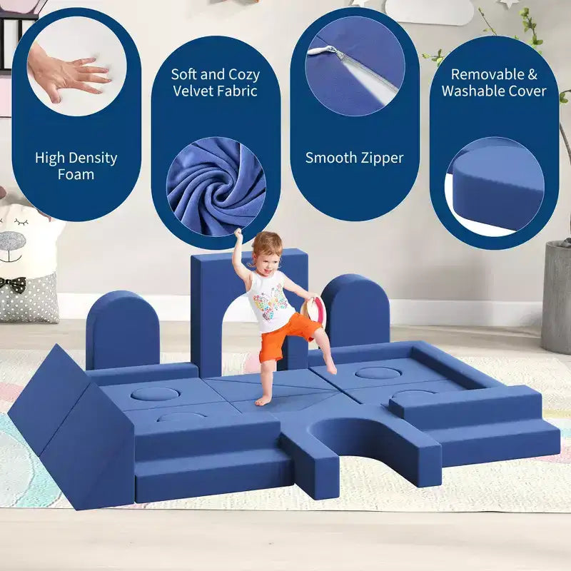 Garvee 22-Piece Modular Kids Sofa, Convertible Foam Couch for Bedroom & Playroom, 2-Seat SofaCreative, Comfy, and Customizable