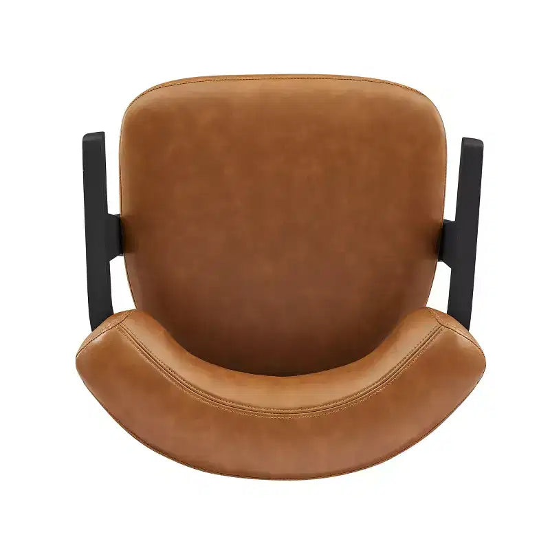 Art Leon Set of 2 Faux Leather Upholstered Swivel Barstool With Solid Wood Frame