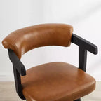 Art Leon Set of 2 Faux Leather Upholstered Swivel Barstool With Solid Wood Frame