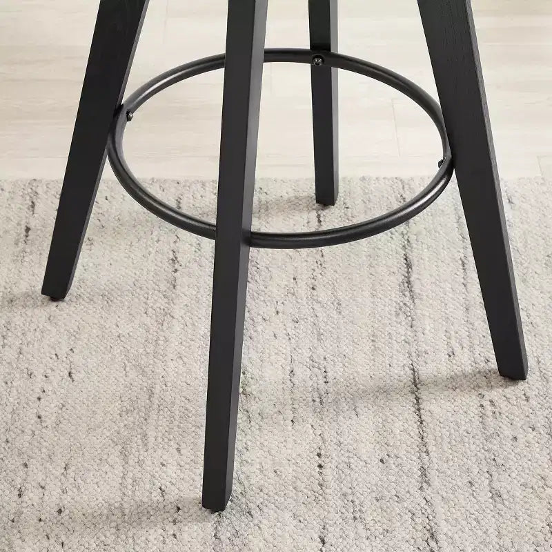 Art Leon Set of 2 Faux Leather Upholstered Swivel Barstool With Solid Wood Frame
