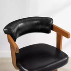 Art Leon Set of 2 Faux Leather Upholstered Swivel Barstool With Solid Wood Frame
