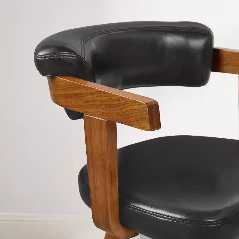 Art Leon Set of 2 Faux Leather Upholstered Swivel Barstool With Solid Wood Frame