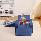 Climbing Indoor Sofa, 12 Pcs Modular Play Couch with Square Ball Pit & Climbing Slope, Cushion Play Set