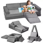 Climbing Indoor Sofa, 12 Pcs Modular Play Couch with Square Ball Pit & Climbing Slope, Cushion Play Set