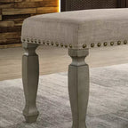 GDFStudio Preston 48 Modern Upholstered Wooden Bench with Nailhead Trim