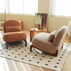Modern Cute Upholstered Accent Chair, Comfy Armless Reading Chair for Living Room, Bedroom, Apartment, or Balcony-Panipeachy
