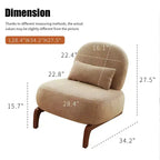 Modern Cute Upholstered Accent Chair, Comfy Armless Reading Chair for Living Room, Bedroom, Apartment, or Balcony-Panipeachy