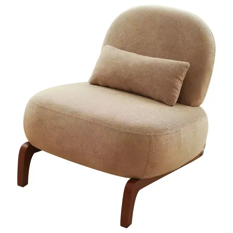 Modern Cute Upholstered Accent Chair, Comfy Armless Reading Chair for Living Room, Bedroom, Apartment, or Balcony-Panipeachy