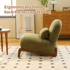 Modern Cute Upholstered Accent Chair, Comfy Armless Reading Chair for Living Room, Bedroom, Apartment, or Balcony-Panipeachy