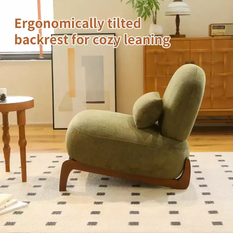 Modern Cute Upholstered Accent Chair, Comfy Armless Reading Chair for Living Room, Bedroom, Apartment, or Balcony-Panipeachy