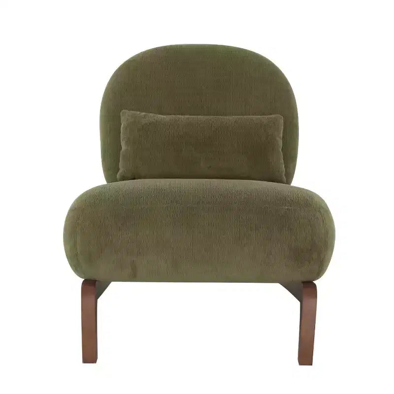Modern Cute Upholstered Accent Chair, Comfy Armless Reading Chair for Living Room, Bedroom, Apartment, or Balcony-Panipeachy