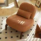 Modern Cute Upholstered Accent Chair, Comfy Armless Reading Chair for Living Room, Bedroom, Apartment, or Balcony-Panipeachy