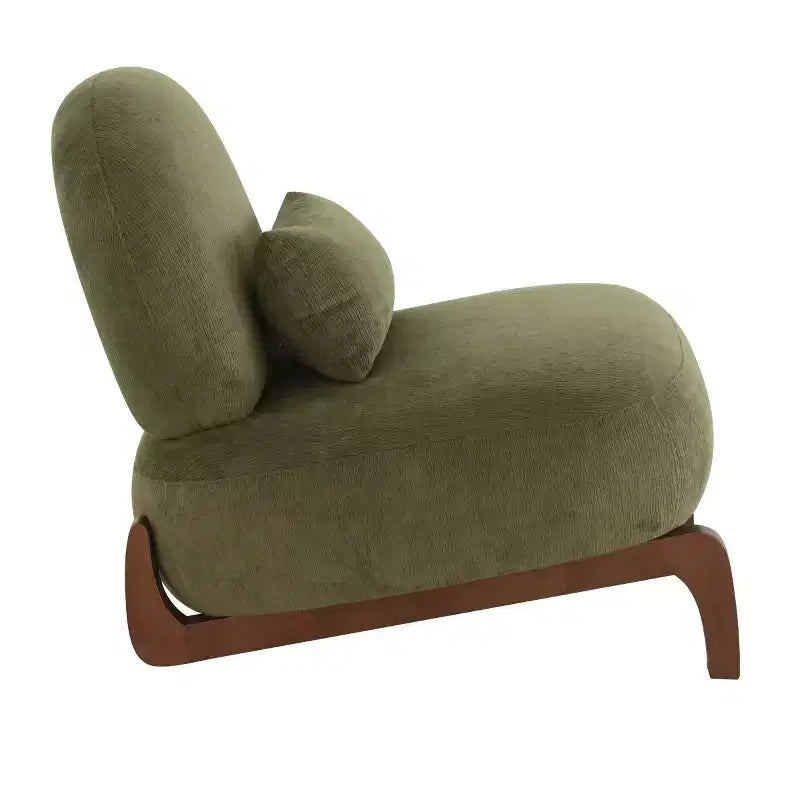 Modern Cute Upholstered Accent Chair, Comfy Armless Reading Chair for Living Room, Bedroom, Apartment, or Balcony-Panipeachy