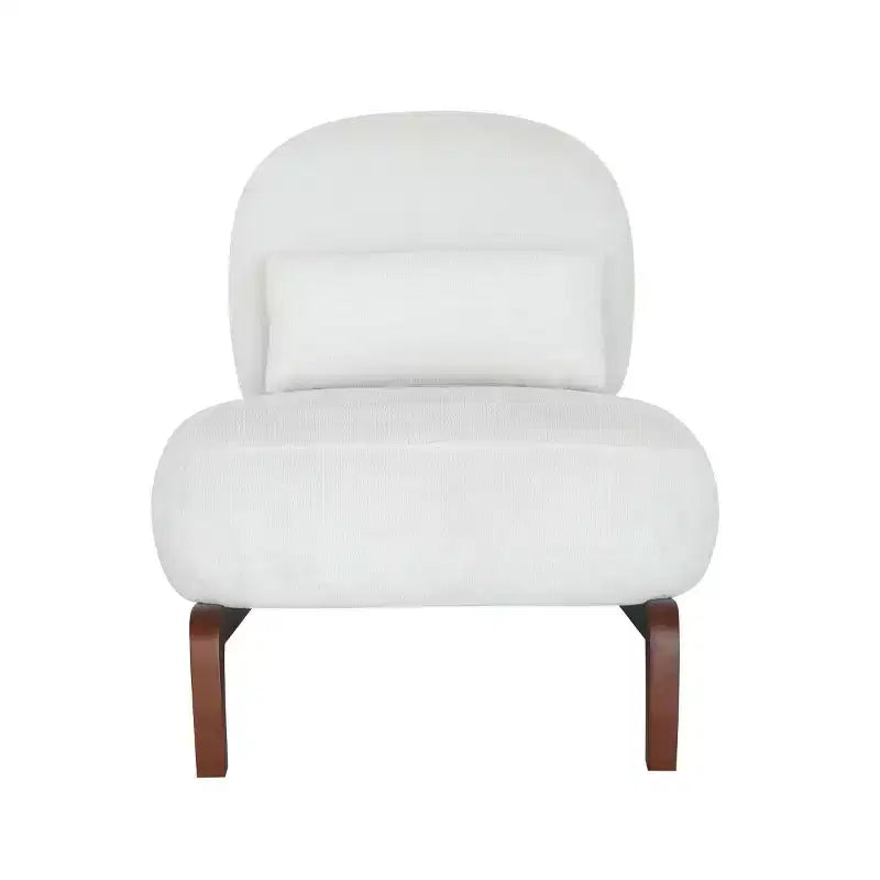 Modern Cute Upholstered Accent Chair, Comfy Armless Reading Chair for Living Room, Bedroom, Apartment, or Balcony-Panipeachy