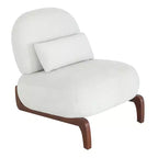 Modern Cute Upholstered Accent Chair, Comfy Armless Reading Chair for Living Room, Bedroom, Apartment, or Balcony-Panipeachy