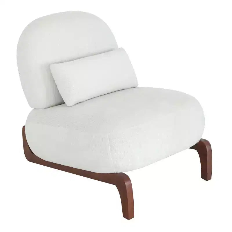 Modern Cute Upholstered Accent Chair, Comfy Armless Reading Chair for Living Room, Bedroom, Apartment, or Balcony-Panipeachy