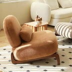 Modern Cute Upholstered Accent Chair, Comfy Armless Reading Chair for Living Room, Bedroom, Apartment, or Balcony-Panipeachy