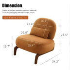 Modern Cute Upholstered Accent Chair, Comfy Armless Reading Chair for Living Room, Bedroom, Apartment, or Balcony-Panipeachy