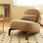 Modern Cute Upholstered Accent Chair, Comfy Armless Reading Chair for Living Room, Bedroom, Apartment, or Balcony-Panipeachy