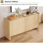 58 Inch Sideboard Buffet Cabinet, Modern Fluted Coffee Bar Cupboard Storage Cabinet with 4 Doors and Adjustable Shelves for Kitchen Entryway