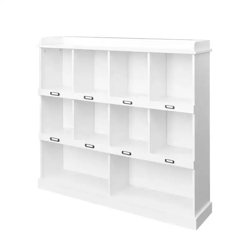 10 Cube Tall Bookcase, Freestanding Cubicle Storage Shelf Vintage Industrial Bookcase for Living Room Bedroom Office