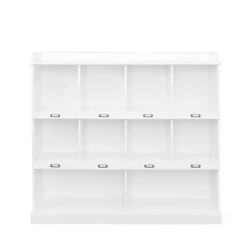 10 Cube Tall Bookcase, Freestanding Cubicle Storage Shelf Vintage Industrial Bookcase for Living Room Bedroom Office