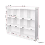 10 Cube Tall Bookcase, Freestanding Cubicle Storage Shelf Vintage Industrial Bookcase for Living Room Bedroom Office