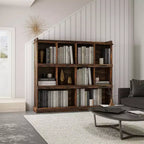 10 Cube Tall Bookcase, Freestanding Cubicle Storage Shelf Vintage Industrial Bookcase for Living Room Bedroom Office
