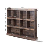 10 Cube Tall Bookcase, Freestanding Cubicle Storage Shelf Vintage Industrial Bookcase for Living Room Bedroom Office