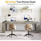 Lantine 86-Inch Two-Person Desk, Modern Double Computer Workstation and Extra Long Table for Home Office