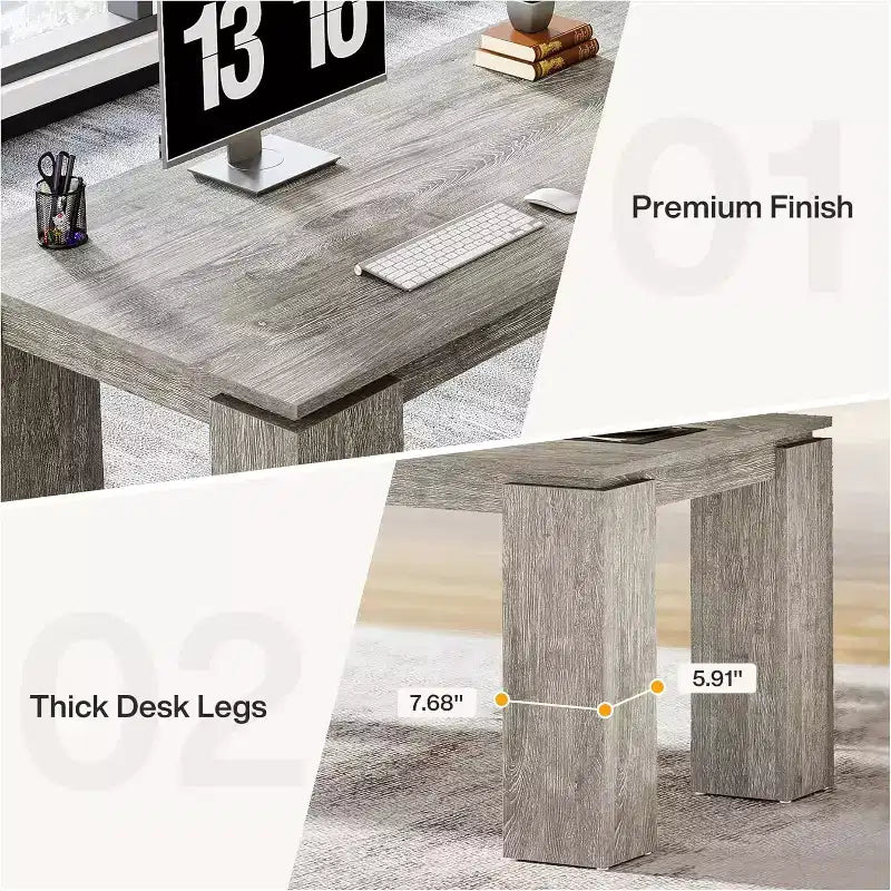 Lantine 86-Inch Two-Person Desk, Modern Double Computer Workstation and Extra Long Table for Home Office