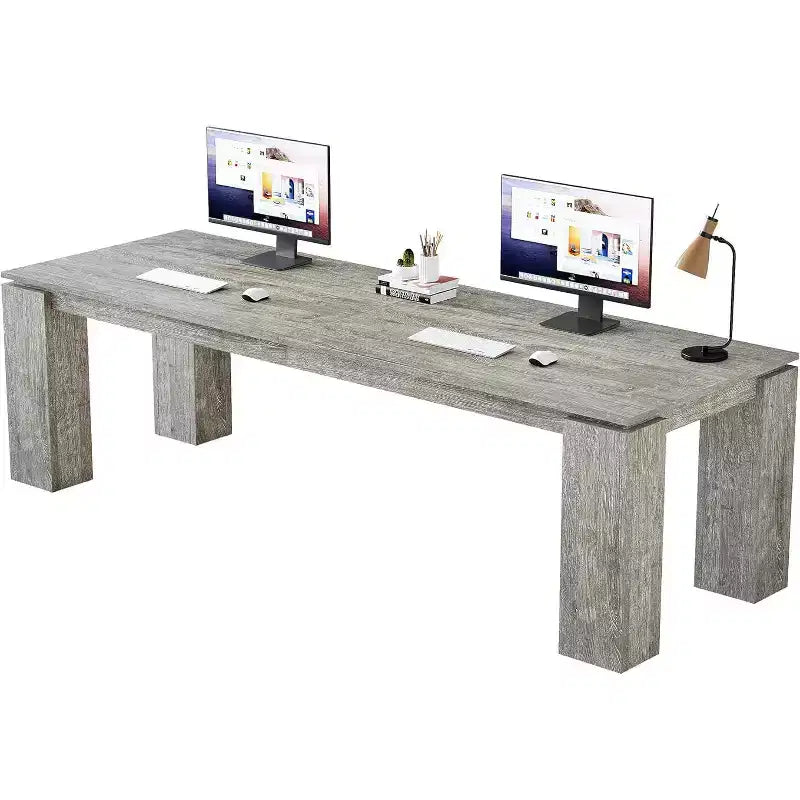 Lantine 86-Inch Two-Person Desk, Modern Double Computer Workstation and Extra Long Table for Home Office