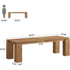 Lantine 86-Inch Two-Person Desk, Modern Double Computer Workstation and Extra Long Table for Home Office