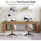 Lantine 86-Inch Two-Person Desk, Modern Double Computer Workstation and Extra Long Table for Home Office