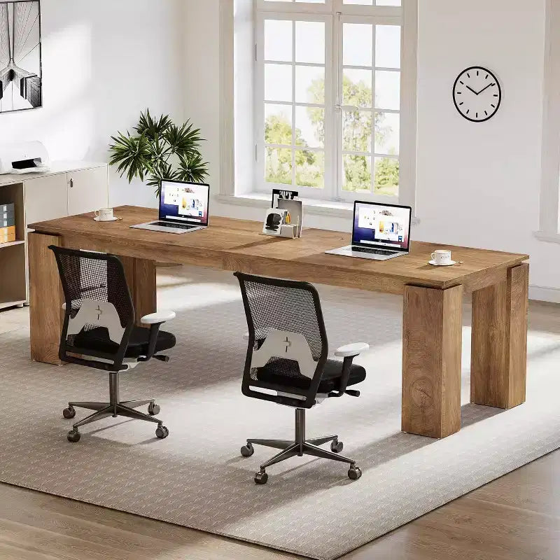 Lantine 86-Inch Two-Person Desk, Modern Double Computer Workstation and Extra Long Table for Home Office