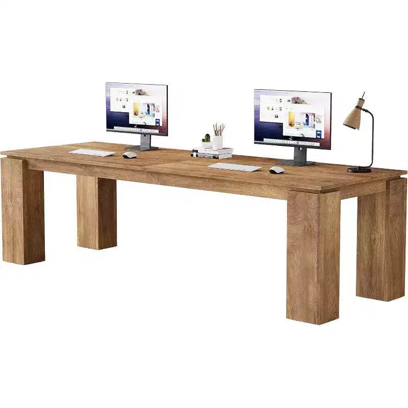 Lantine 86-Inch Two-Person Desk, Modern Double Computer Workstation and Extra Long Table for Home Office