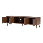 JVNOXK 70inch Modern TV Stand for TVs up to 80 inches for Living Room, Entertainment Center with Solid Wood Legs, Soft Closing Hinges