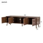 JVNOXK 70inch Modern TV Stand for TVs up to 80 inches for Living Room, Entertainment Center with Solid Wood Legs, Soft Closing Hinges