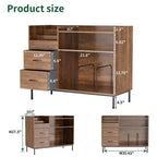 JVNOXK Medieval Modern Style Record Rack with Drawers Combined storage functionality, holds over 500 albums Sturdy wood and metal audio cabinet