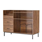 JVNOXK Medieval Modern Style Record Rack with Drawers Combined storage functionality, holds over 500 albums Sturdy wood and metal audio cabinet