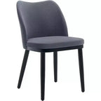 Upholstered Dining Chairs Set of 2, Velvet Fabric Kitchen Chairs with Curved Wingback and Wooden Legs for Living Room Bedroom, Grey