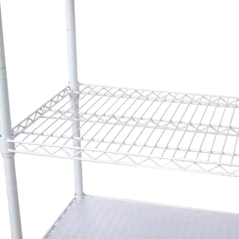 VIYET 6 Tier 6000LBS NSF Metal Wire Shelving, Heavy Duty Adjustable Storage Rack with Wheels & Shelf Liners (White)
