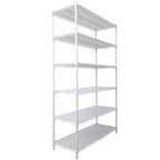 VIYET 6 Tier 6000LBS NSF Metal Wire Shelving, Heavy Duty Adjustable Storage Rack with Wheels & Shelf Liners (White)