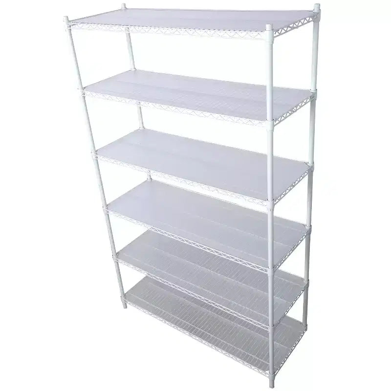 VIYET 6 Tier 6000LBS NSF Metal Wire Shelving, Heavy Duty Adjustable Storage Rack with Wheels & Shelf Liners (White)