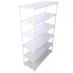 VIYET 6 Tier 6000LBS NSF Metal Wire Shelving, Heavy Duty Adjustable Storage Rack with Wheels & Shelf Liners (White)