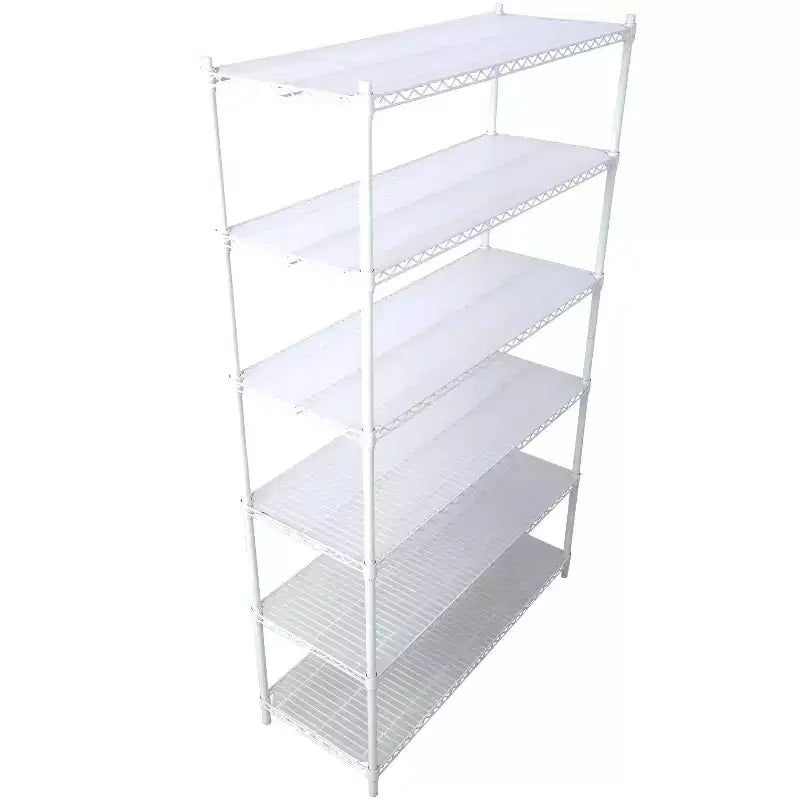 VIYET 6 Tier 6000LBS NSF Metal Wire Shelving, Heavy Duty Adjustable Storage Rack with Wheels & Shelf Liners (White)