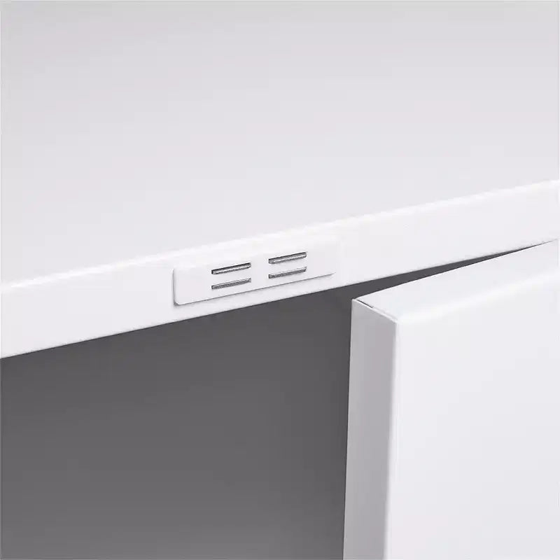 VIYET 23.6x23.6x23.6 Metal Mobile Printer Stand, Adjustable Shelf File Cabinet with Locking Wheels (White)